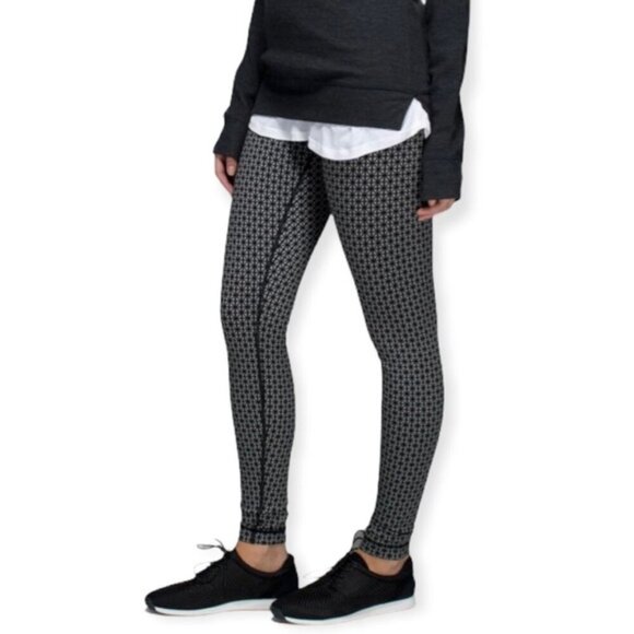 Lululemon Wunder Under Pant *Full-On LuonTri Geo Silver Spoon Black size 4 - Picture 3 of 12